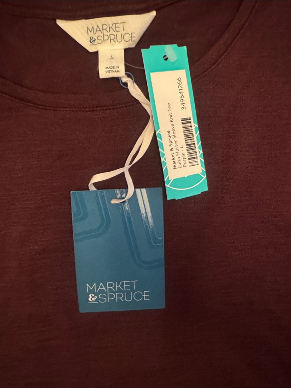 Market & Spruce Plum Short Sleeve Crew Tee - Picture 2 of 6
